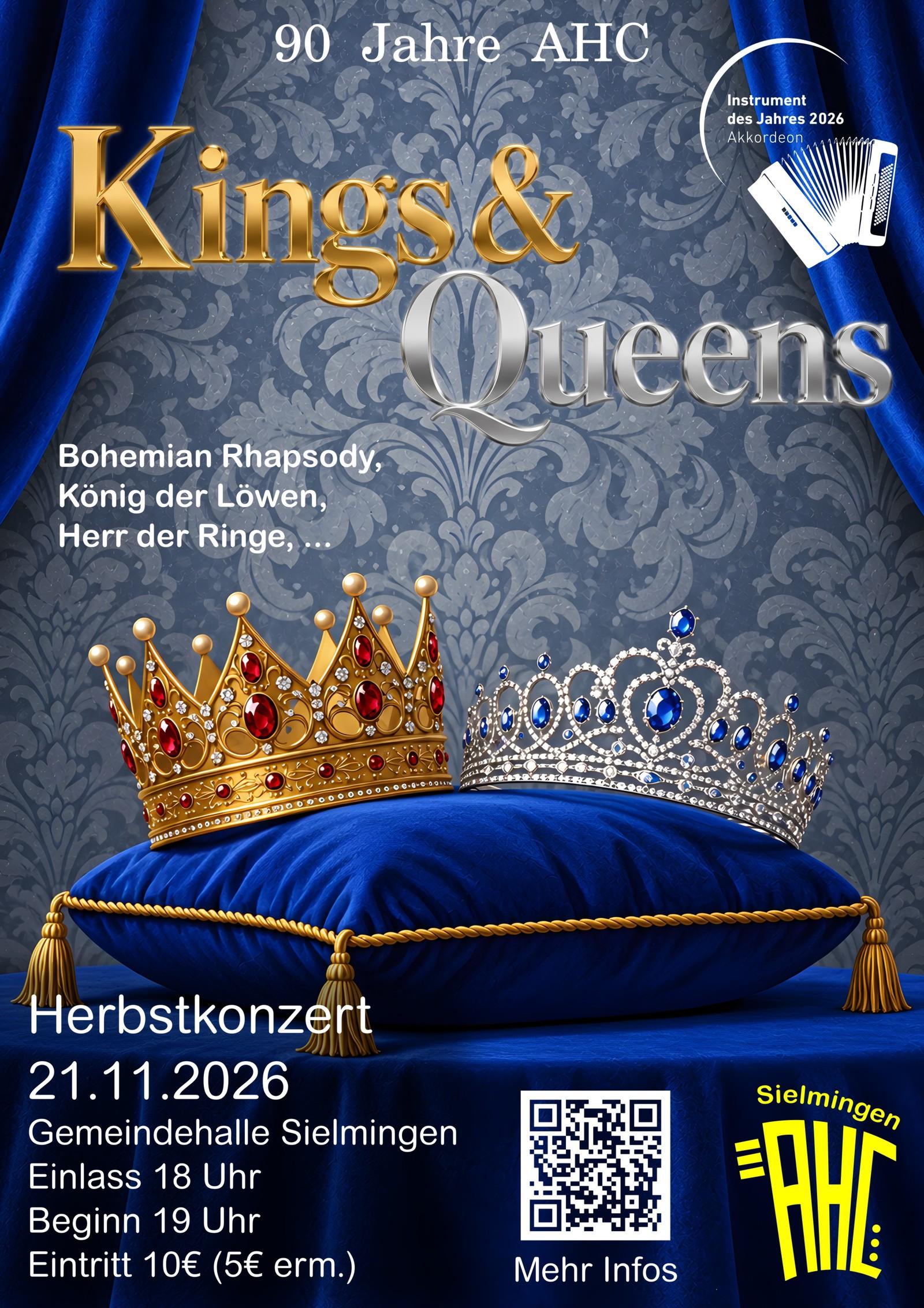 Plakat Herbstkonzert 'Kings & Queens'